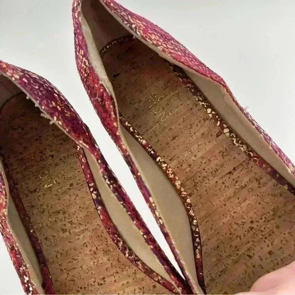 Kenneth Cole Reaction flats size 8 point toe multicolored leather metallic - Picture 9 of 12